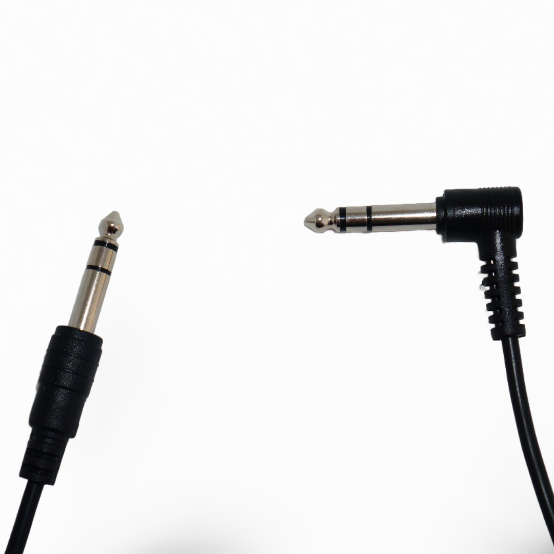 Detail of right angle TRS audio cable