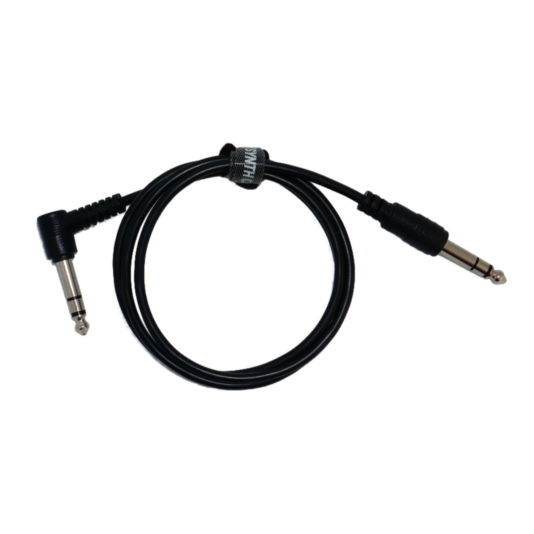Right angle to straight TRS audio cable