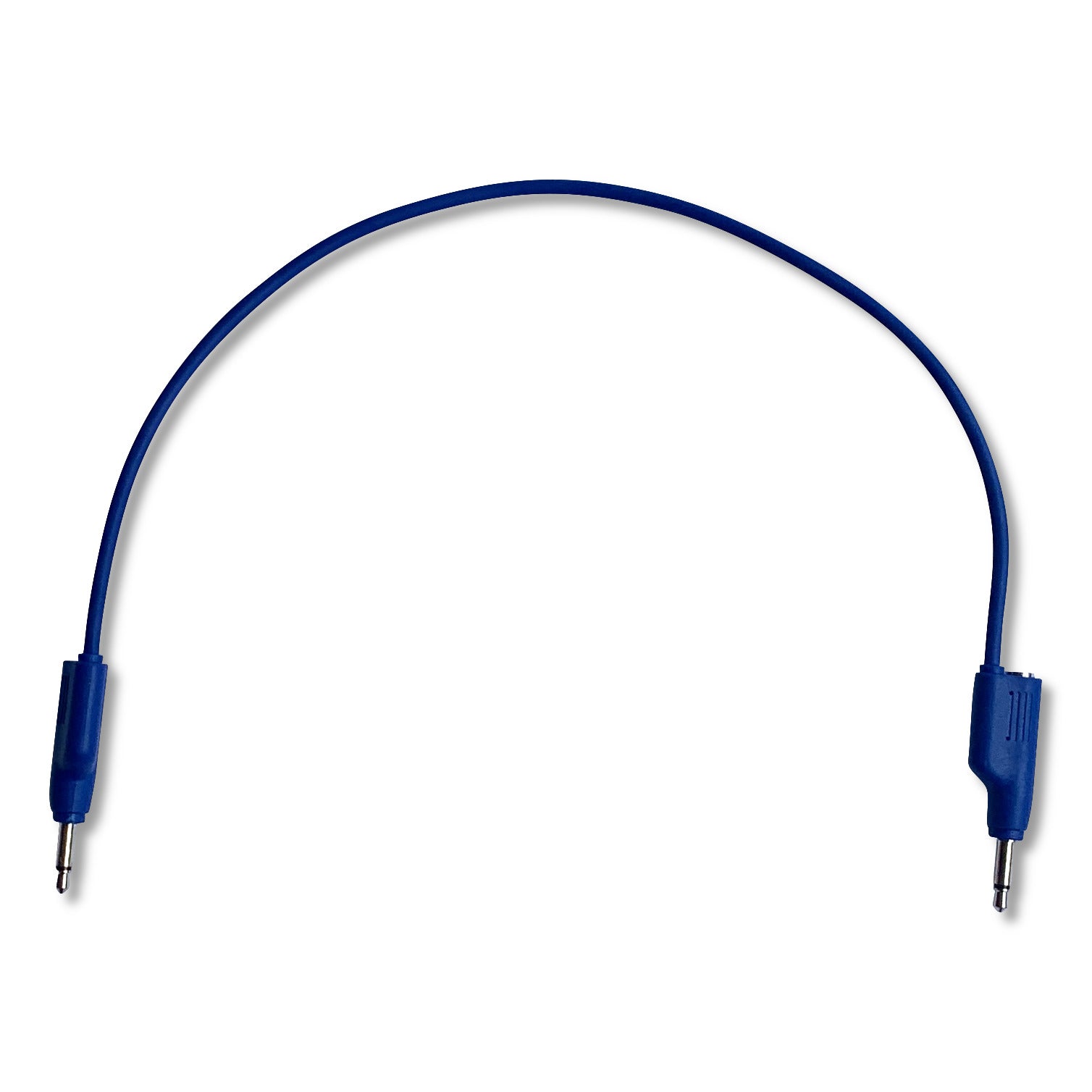 Blue stacking cable for modular synthesizers