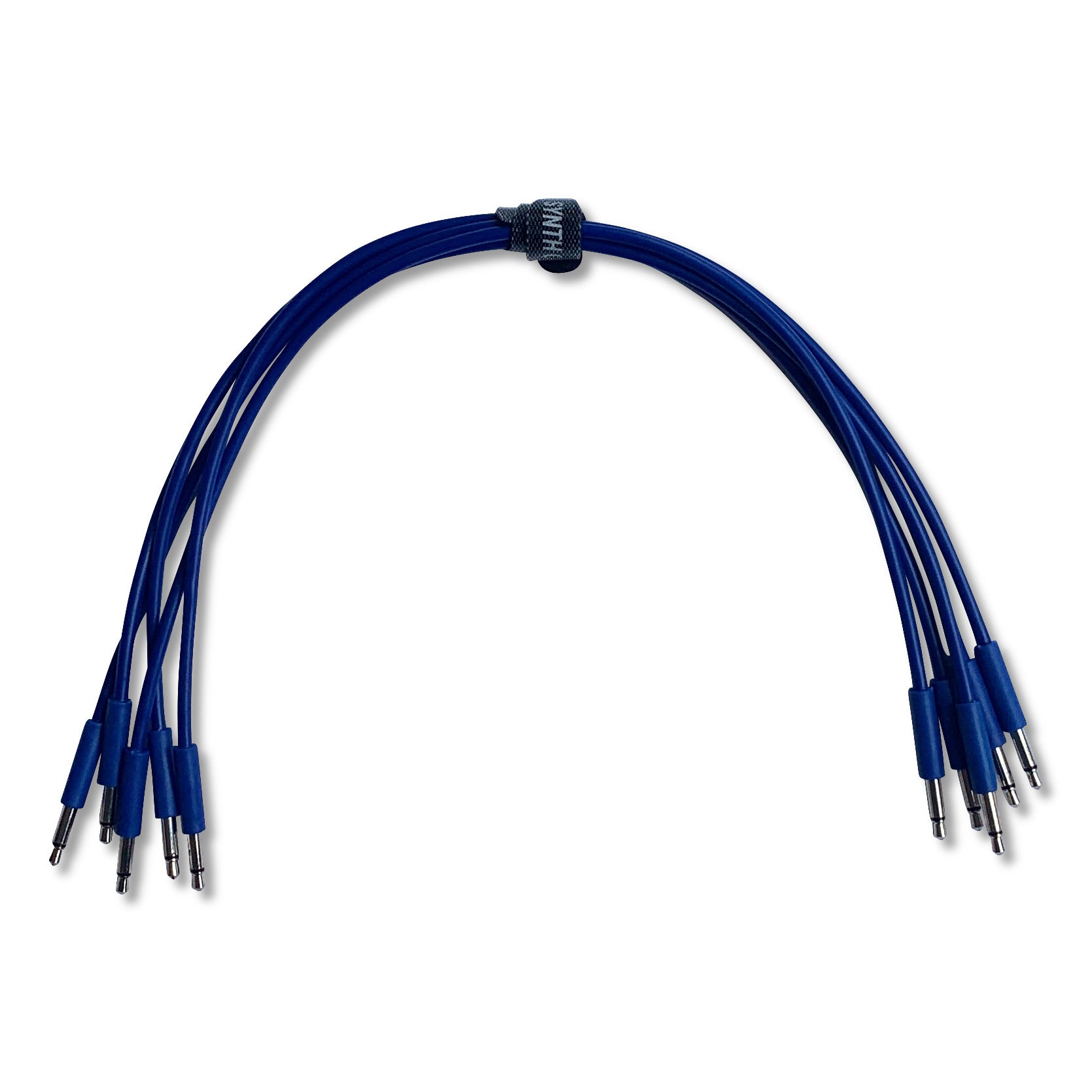 Eurorack patch cables in blue