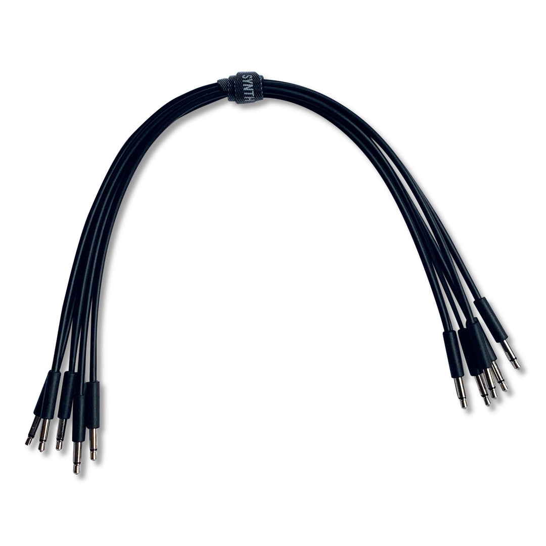 Black mono patch cables for eurorack made from TPE