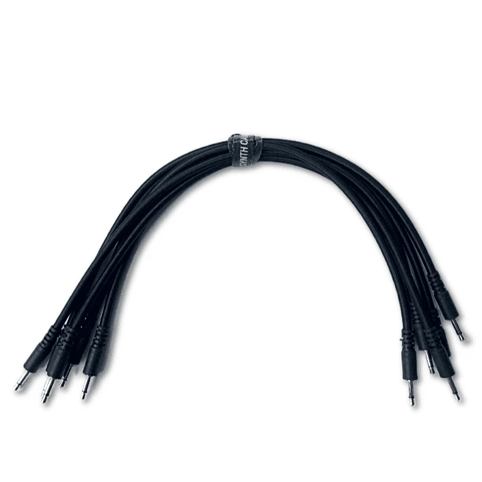 braided eurorack cables in black